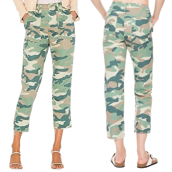 MOTHER The Shaker Chop Crop in Blue Green Camo - Picture 16 of 16